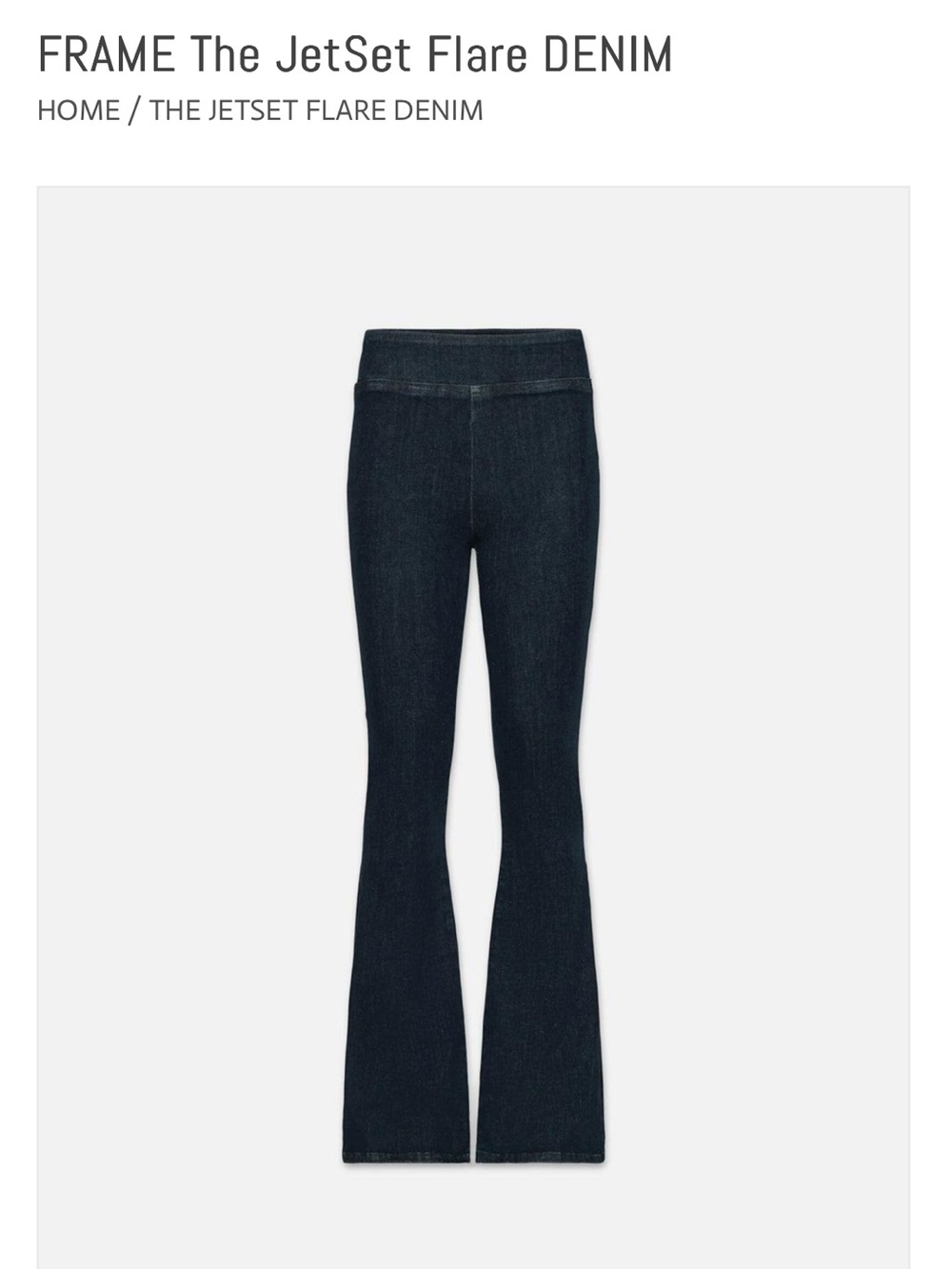 FRAME The JetSet Flare Dark DENIM NWT New size 2 pull on Pants